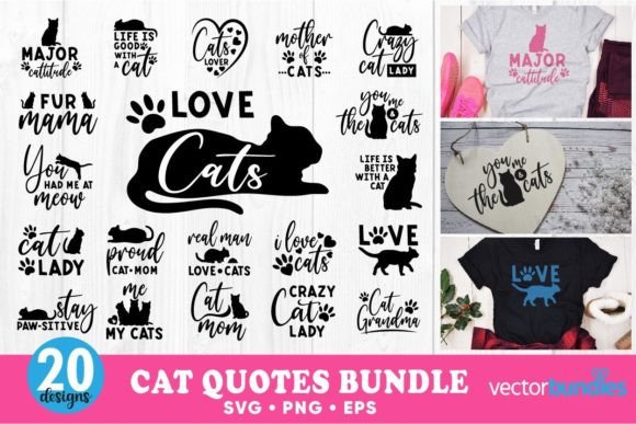 Cat Lettering Bundles: Graphics for Crafts & Creative Brands