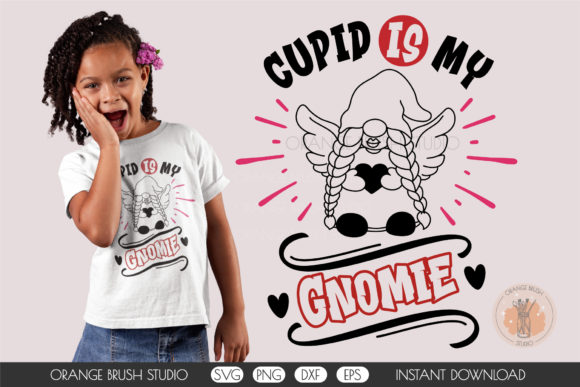 Cupid is My Gnomie Valentine SVG Graphics