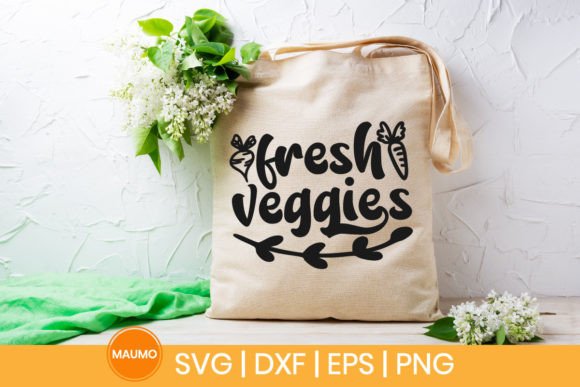 Fresh Veggies Tote Bag SVG Quote: Graphics for Crafts & Branding