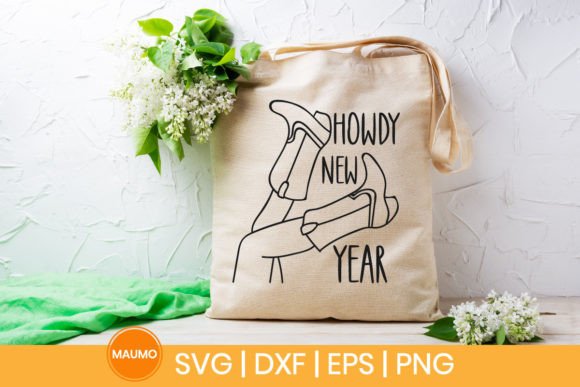 Howdy New Year, Cow Girl SVG Graphics for Crafts