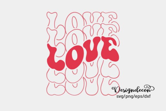 Love Repeat Text Retro Groovy SVG for Crafts & Graphics