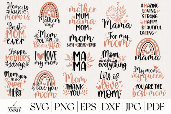 Mother’s Day SVG Quote Bundle: Graphics for Crafts