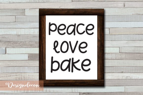 Peace Love Bake SVG Graphics for Crafts