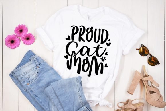 Proud Cat Mom Funny Cat SVG Quote Graphics for Crafts
