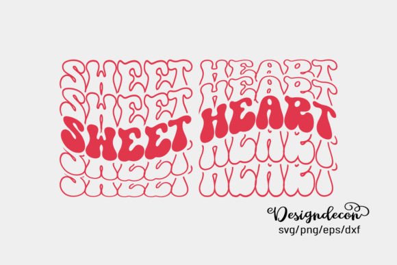 Sweet Heart Retro Groovy Graphics for Crafts