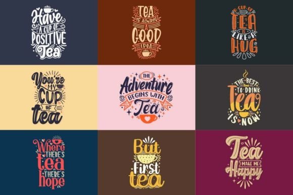 Tea Bundle Quote Typography, SVG